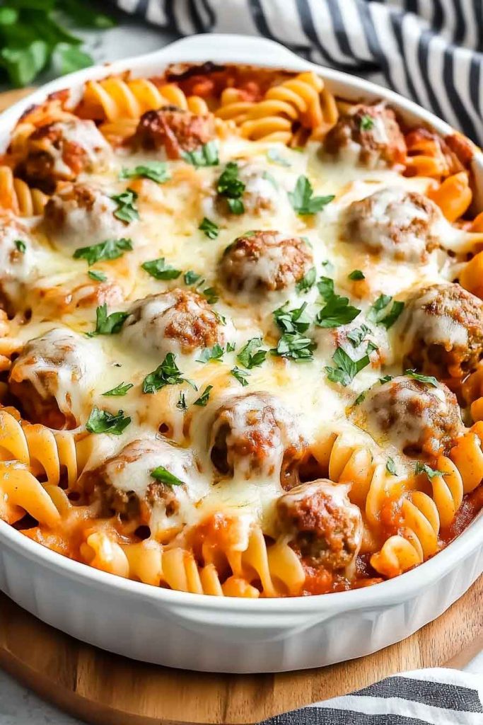 Dump and Bake Meatball Casserole