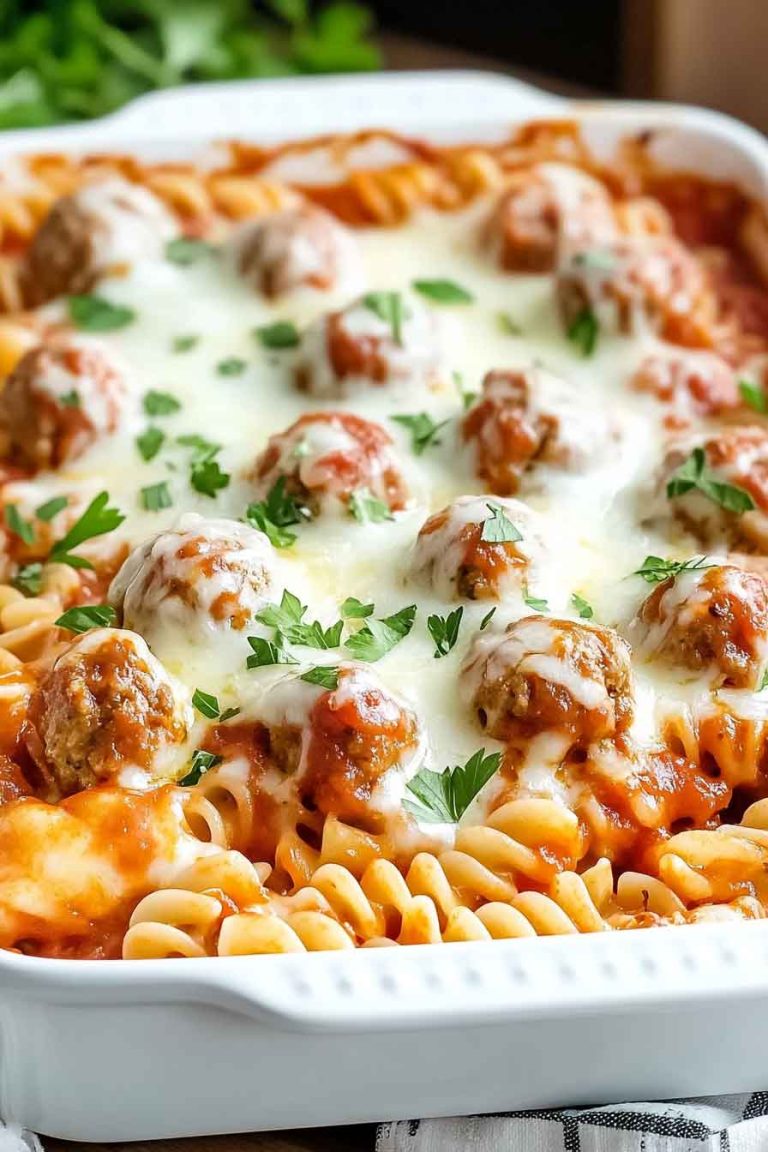 Dump and Bake Meatball Casserole