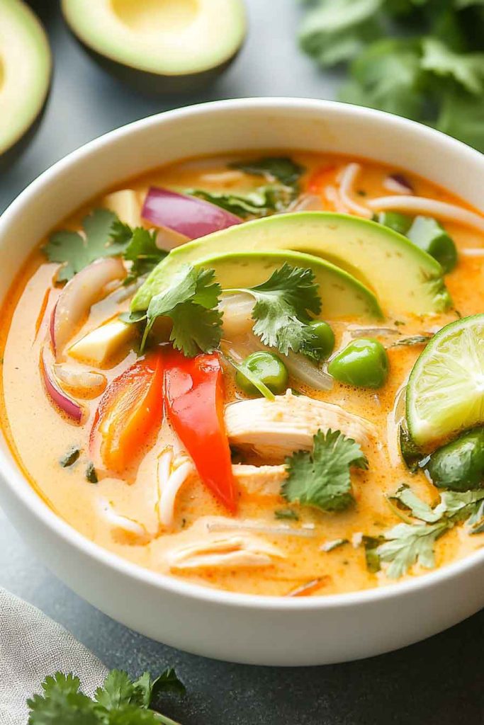 Ingredients for Thai Coconut Curry Chicken Soup