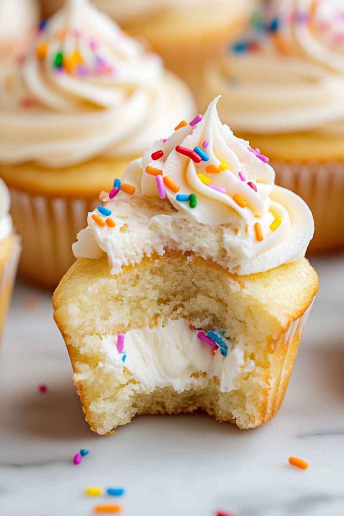 Vanilla Birthday Cupcakes